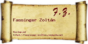 Fassinger Zoltán névjegykártya
